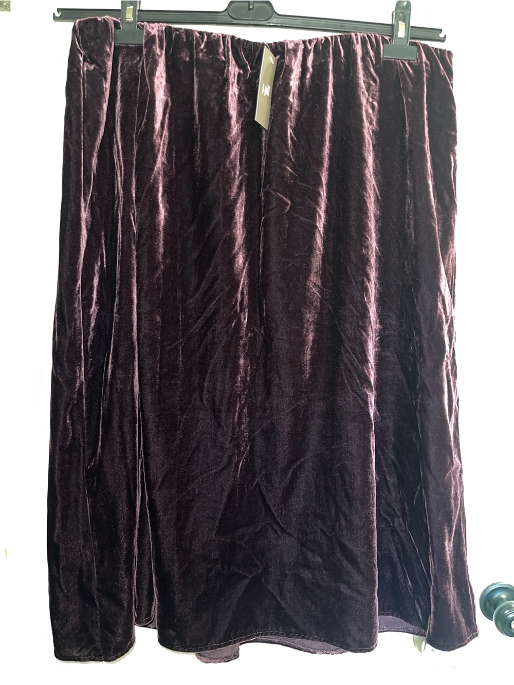 J Jill Velvet Midi Skirt in Deep Plum